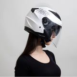 1 x RAW Customer Returns Westt jet helmet with visor and sun visor motorcycle helmet men women scooter helmet moped helmet moped chopper helmet motorcycle half helmet open-face helmet pilot helmet ECE DOT certified - RRP €71.8