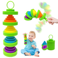 2 x Brand New Child Montessori Toy Stretchy Stacking Toy Relieves Stress and Anxiety Fidget Toy Travel Sensory Learning Educational Birthday Party Children s Day Gift for Children Adults - RRP €13.88