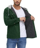 1 x RAW Customer Returns TACVASEN Men s Winter Jacket Transition Jacket Card Jacket Hooded Hooded Shirt Lined Leisure Jacket for Men, Forest Green, M - RRP €63.71