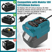 1 x RAW Customer Returns Charger for Makita 18V Li-ion Battery Charger, Cordless Tool Charger DC18RC 2A Charger Replacement for Makita 18V BL1840 BL1830 BL1850 BL1860 LXT-400 Battery - RRP €21.17