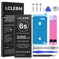 1 x RAW Customer Returns LCLEBM Battery for iPhone 6S, New 0-cycle Higher Capacity Replacement Battery with Complete Repair Kit Compatible for iPhone 6S Model A1633, A1688, A1700 - RRP €20.16