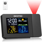 1 x RAW Customer Returns SMARTRO SC91 Projection Alarm Clock for Bedroom with Weather Station, Wireless Indoor Outdoor Thermometer, Temperature Humidity Monitor Display Hygrometer - RRP €39.99