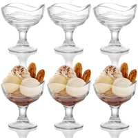 1 x RAW Customer Returns SOUJOY 6 Pcs Glass Dessert Bowls 320ml Ice Cream Cups with Foot Clear Parfait Fruit Cups for Sundae Ice Cream Cocktail Salad Condiments Trifle - RRP €29.99