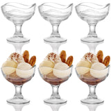 1 x RAW Customer Returns SOUJOY 6 Pcs Glass Dessert Bowls 320ml Ice Cream Cups with Foot Clear Parfait Fruit Cups for Sundae Ice Cream Cocktail Salad Condiments Trifle - RRP €29.99