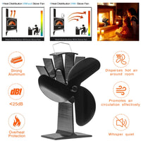 1 x RAW Customer Returns HAWCAFU Fireplace Fan Stove Fan Powerless Heat Powered Stove Fan for Wood Stove Pellet Stove Fireplace Fan - RRP €27.96