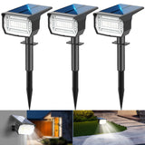 1 x RAW Customer Returns LOTMOS Solar Spotlights for Outdoors 3 Pack 72LED , 3 Modes IP67 Waterproof Solar Garden Lights, 6500K Can Be Wall Mounted Garden Solar Lights for Patios, Fences, Paths, Driveways, Porches - RRP €26.54