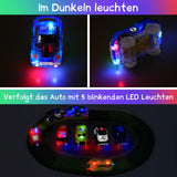 1 x RAW Customer Returns Tracks Cars 4 Pack Toy Magic Car with 5 LED Flashing Lights, Toy Cars Glow in the Dark, Compatible with Most Tracks for Kids, Boys and Girls - RRP €23.17