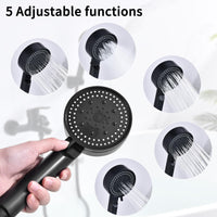 1 x RAW Customer Returns HOMELODY Black Bathtub Faucet with Hand Shower Shower Faucet with 5 Functions Faucet Bath Mixer Tap Bathtub Faucet - RRP €45.99