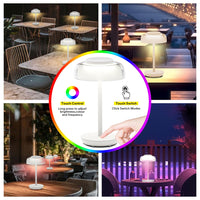 1 x RAW Customer Returns Henzin Table Lamp Touch Dimmable, Warm White 3000K with RGB LED Bedside Lamp Battery, LED Night Light Wireless for Garden Dining Table Bedroom Hotel Black  - RRP €37.3