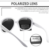 1 x RAW Customer Returns Joopin White Sunglasses Women Polarized UV400 and Women Sunglasses Trendy Modern Oversized Classic Glasses with Large Frame Shiny White Black  - RRP €22.39