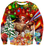 1 x RAW Customer Returns Rave on Friday Men s Women s Christmas Sweater Dinosaur Christmas Sweater Sweatshirts Long Sleeve Round Neck Christmas Sweater Funny Christmas Sweater XL - RRP €34.99