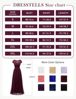 1 x RAW Customer Returns DRESSTELLS Women s Evening Dresses Long Chiffon Bridesmaid Dresses Wedding Dress Lace Dresses Burgundy XL - RRP €67.3