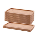 1 x RAW Customer Returns T4U 16cm Bamboo Coaster Saucer Rectangle Bamboo Tray Set of 6 Rectangular Tray Small Serving Tray Wooden Bamboo Tray for Succulents Wooden Board Decoration - RRP €16.63