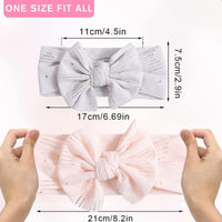 1 x Brand New Baby Girl Nylon Headbands,Baby Headband,Handmade Hairband with Bows,Bows Children s Hair Accessories,Elastic Headband,5.5 Inch,Suitable for Babies 2 Pack White Pink ,1pc Bow Tie Hair Clip - RRP €18.0