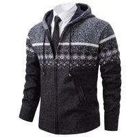 1 x RAW Customer Returns Men s Hoodie With Hood Knitted Sweatshirt Jacket Cardigan - Pullover Leisure Fashion Autumn-Winter Fleece Lining Warm Comfortable Outdoor Men s Hooded Sweater Knitted Pattern Jacket Hoodie Dark Gray L - RRP €39.98