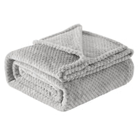 1 x RAW Customer Returns Lifewit Cuddly Blanket Waffle Blanket for Couch, Sofa, Bed, Travel, Soft Fluffy Microfiber Fleece Blanket for All Seasons, Silver Grey, 150 x 200 cm - RRP €16.99