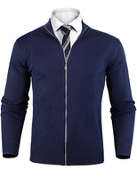 1 x RAW Customer Returns iClosam men s cardigan, coarse knit with zipper and stand-up collar - RRP €33.71