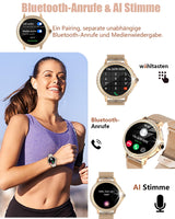 1 x RAW Customer Returns Smartwatch Women with Telephone Function Round 1.32 Touchscreen Smart Watch Fitness Tracker with Sleep Monitor SpO2 Menstrual Cycle Wristwatch with IP68 00 Sports Modes for IOS Android - RRP €49.99