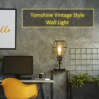 1 x RAW Customer Returns Tomshine Industrial Double Wall Lamp with Plug Cable and Rotating Indoor Switch for Bedroom, Living Room, Terrace and Hallway Energy Class A E27  - RRP €29.23