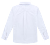 1 x Brand New BIENZOE Boys School Uniform Long Oxford Shirt 2Pcs Set White 8 - RRP €37.04