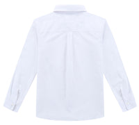 1 x Brand New Bienzoe Boys Long Sleeve Oxford Shirt 2Pcs Pack White 8 - RRP €37.04