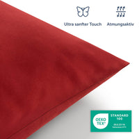 1 x RAW Customer Returns Blumtal bed linen 200x220 cm 2 pillowcases 40x80 cm - Duvet covers made of breathable microfiber, super soft duvet cover set, Oeko-Tex certified, 3-piece - dark red - RRP €26.99