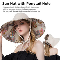 1 x Brand New iNszkoos Wide Brim Sun Hat for Women Soft Cotton Reversible Hat UPF 50 Protection Beach Hat with Adjustable Chin Strap Foldable Hats for Summer Beach Travel Gardening - RRP €22.8