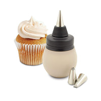 1 x RAW Customer Returns C coa Silicone piping bag 3 nozzles, stainless steel - RRP €20.4