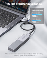 1 x RAW Customer Returns ORICO M.2 NVMe SSD Enclosure Adapter, Aluminum USB C USB 3.2 3.1 Gen 2 10Gbps to NVMe PCI-E M-Key External M2 Adapter Support UASP Trim SMART for NVMe SSDs 2230 2242 2260 2280 -M206GY - RRP €26.54