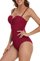 1 x RAW Customer Returns Misfuso Women s Swimsuit Tummy Control Monokinis One Piece Push Up Swimsuits Swimsuit Tummy Control Tankinis Swimwear Plus Size, Suitable for Beach Swimming Pool Party Wine Red M - RRP €20.16