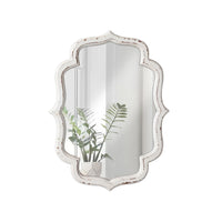 1 x RAW Customer Returns Sintosin Shabby Chic Decorative Wall Mirror Small with Wooden Frame 30 x 40 cm, Handmade Oval White Mirror, Wall Mirror for Living Room, Bedroom, Bathroom - RRP €34.99