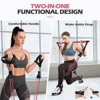 1 x RAW Customer Returns ALongSong Fitness Bands Pilates Bar Set with 6 Resistance Bands 20 30 40lbs or 30 40 50lbs, Resistance Bands Adjustable and Removable, Pilates Bar, Handles, Door Anchor - RRP €46.38