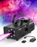 1 x RAW Customer Returns Fog Machine, Propulsion Life 1200W 6 RGB LED Fog Machine, Automatic Fog Machine with Wireless Remote Control, Suitable for Christmas, Halloween, Wedding, Party, Stage Show Effects Black - RRP €85.5