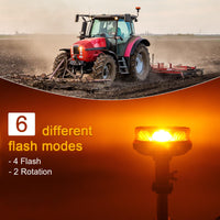 1 x RAW Customer Returns AOHEWEI LED Warning Light Amber, 4 Flashing and 2 Rotating Patterns 12 24V 16pcs LED Strobe Lamp for Agricultural Machinery, Commercial Vehicles, School Bus, Tractors, Excavators, Trucks - RRP €41.22