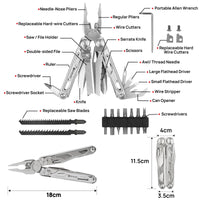 1 x RAW Customer Returns BIBURY Multitools, Multi Tool Foldable Pliers with Improved Scissors and Screwdriver, Stainless Steel with Nylon Bag, Ideal for Outdoor, Hiking Gift for Dad Men Christmas Gifts - RRP €68.84