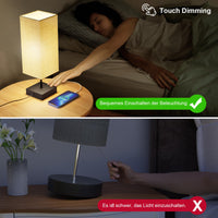 1 x RAW Customer Returns FANSANMY bedside lamp set of 2, bedside lamp touch dimmable with 2 USB quick charging ports, 3 color temperatures and stepless dimming, 2 E27 6W light bulbs for bedroom, living room, office - RRP €49.99