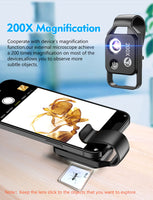 1 x RAW Customer Returns APEXEL Clip-on Phone Microscope, 200 Pcs Phone Microscopes with Microscope Slides for Kids to Explore Micworld Black  - RRP €38.99