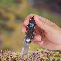 1 x RAW Customer Returns Titanium keyring snap hook for keys Titanium folding knife pocket knife for outdoor, camping survival - RRP €40.33