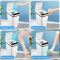 1 x RAW Customer Returns Sensor Trash can 12L, Automatic Touchless Trash can with Smart Sensor for Bathroom Office Kitchen, No Noise Waterproof Intelligent Trash can with Lid, ABS Plastic Waste Bin Paper Basket - RRP €37.99