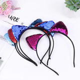 52 x RAW Customer Returns FRCOLOR Glitter Sequins Cat Ears Headband Cute Shiny Cat Ear Hair Band Hair Hoops Headwear for Costume Party Dress Up, Pack of 8 - RRP €721.24