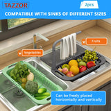 3 x Brand New TAZZOR Kitchen Sink Strainer 2 Pieces Sink Drainer with Towel Holder Adjustable Sink Strainer, Sink Organizer, BPA Free Sink Drainer for Washing Fruits and Vegetables - RRP €57.6