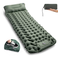 1 x RAW Customer Returns CALIYO self-inflating sleeping mat, ultralight sleeping mat, camping mattress with integrated pillow for camping. Convenient to store, ultralight and easy to inflate with the integrated foot pump. - RRP €27.35