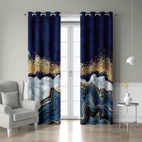 1 x Brand New HOSIMA Gold Blue Textured Curtains, Eyelet Curtains, Set of 2 Curtains, Gold Blue Textured Print, Curtains for Children and Teens Room Gold Blue Textured XL  - RRP €20.4