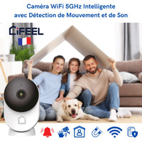 1 x RAW Customer Returns iFEEL Space surveillance camera Wireless WiFi camera 2.4 5 GHz Indoor surveillance camera with app Motion sensor, night vision, two-way audio, Camera with microphone for babies, animals - RRP €34.9