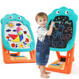 1 x RAW Customer Returns Children s Easel, Double-Sided Art Easel for Kids, Magnetic Drawing Board Kids Toys, Adjustable Drawing Board and Whiteboard, Gift for Boys and Girls - RRP €79.99