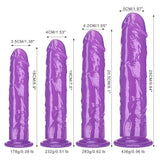 14 x Brand New Realistic dildo, lifelike giant penis made of liquid silicone with strong suction cup for hands-free play, dildo tail with curved shaft and balls for vaginal G-spot purple, 6.3 inches  - RRP €352.8