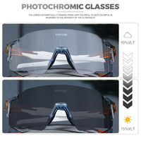 1 x RAW Customer Returns KAPVOE Self-tinting cycling glasses, photochromatic cycling glasses, MTB glasses - RRP €24.88