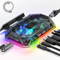 1 x RAW Customer Returns JSAUX RGB Docking Station for Steam Deck OLED ROG Ally Legion Go, 12 in 1 Steam Deck Dock with 4K 120Hz HDMI and DisplayPort Gigabit Etherne USB-C 3.2 USB-A 3.2 2.0, Support VRR, ALLM, HDR - HB1201S - RRP €95.03