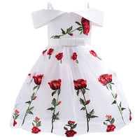 3 x Brand New Princess Dress Girls Formal Bridesmaids Bow Halloween Petals Embroidered Carnival Cosplay Swing Wedding First Floral Pattern Floral Embroidery Birthday Dress Costume - RRP €82.8