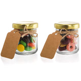 1 x RAW Customer Returns Kingrol Pack of 60 45 ml honey glass jars with lids, small glass preserving jars, mini marble jars with personalized labels and string for spices, herbs, jam, crafts, party favors - RRP €35.09